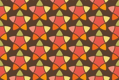 Yıldız retro desenli koyu geometrik yaşlı disko dairesi. Klasik desen arkaplan damgası sonsuz tekrar odası hediye odası kağıdı soyut desen kumaş mobilya 70 'lerin tatil kartı tasarım vektörü