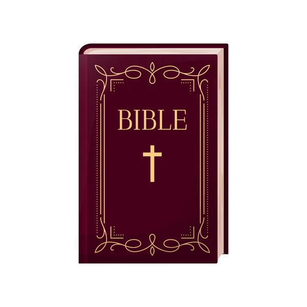 Bíblia Sagrada Livro Religião Ícone Adoração Plana História Estudo Jesus — Vetor de Stock