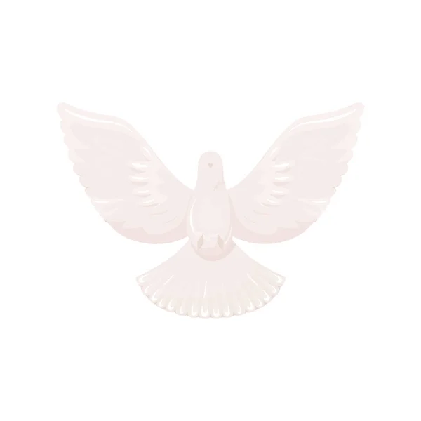 Ουρανός Περιστέρι Φτερό Πουλί Ειδώλιο Κεραμικά Λευκό Επίπεδο Αγαλματίδιο Ομαλή — Διανυσματικό Αρχείο