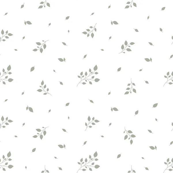Grüner Zweig Zweig Nahtlos Stempel Silhouette Wald Garten Pflanze Oliven — Stockvektor