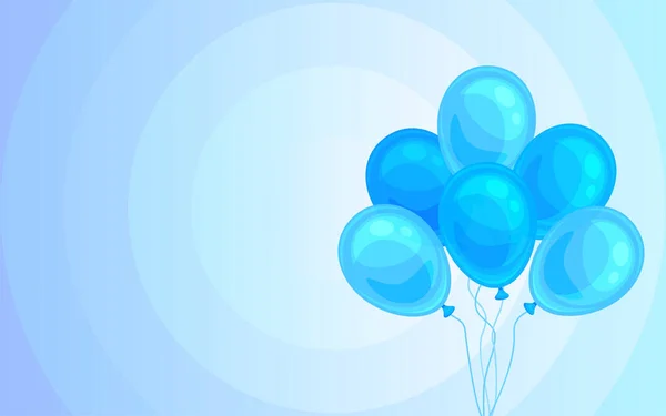 Διακοπές Φόντο Μπαλόνι Δέσμη Πρότυπο Μπλε Επίπεδη Γιορτή Εορταστική Κενό — Διανυσματικό Αρχείο