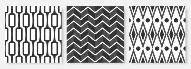 Geometrik dikişsiz eski model düz set. Siyah beyaz siluet desenli tekstil kağıt hediye kumaş kumaş dizayn mobilya İskandinav tarzı duvar kağıdı oda iç dekorasyon moda süslemesi