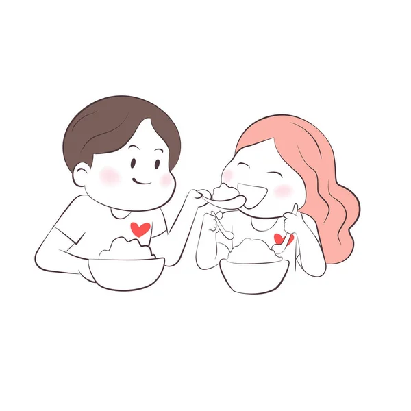 Couple People Vector Illustration Depicting Happiness Love — Vettoriale Stock