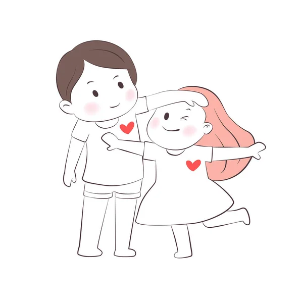 Couple People Vector Illustration Depicting Happiness Love — Vetor de Stock