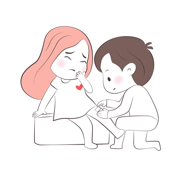 Couple People Vector Illustration Depicting Happiness Love — Stok Vektör