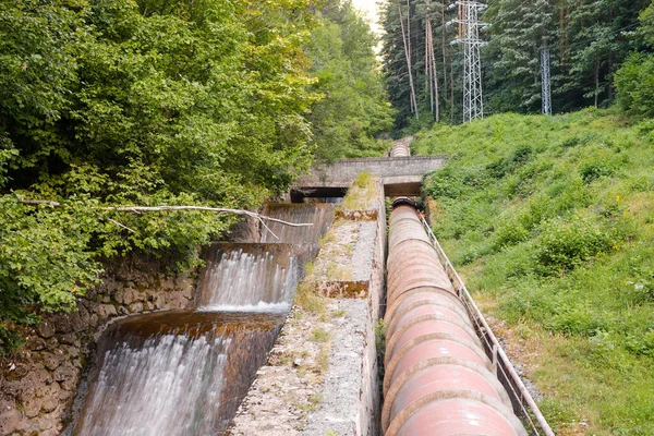 Stock image a beautiful shot of a water mill with a forest