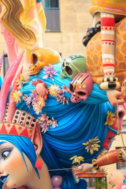 Valencia şehrinin geleneksel festivali, anıtlar, Fallas de Valencia, İspanya.