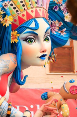 Valencia şehrinin geleneksel festivali, anıtlar, Fallas de Valencia, İspanya.
