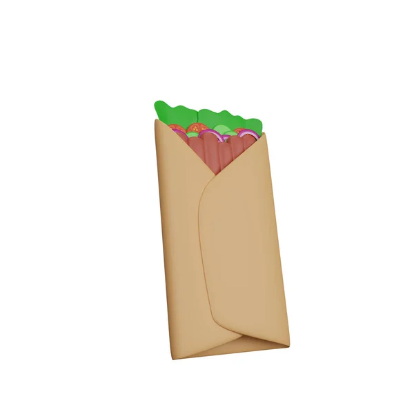 Rendering Von Kebab Fast Food Symbol — Stockfoto