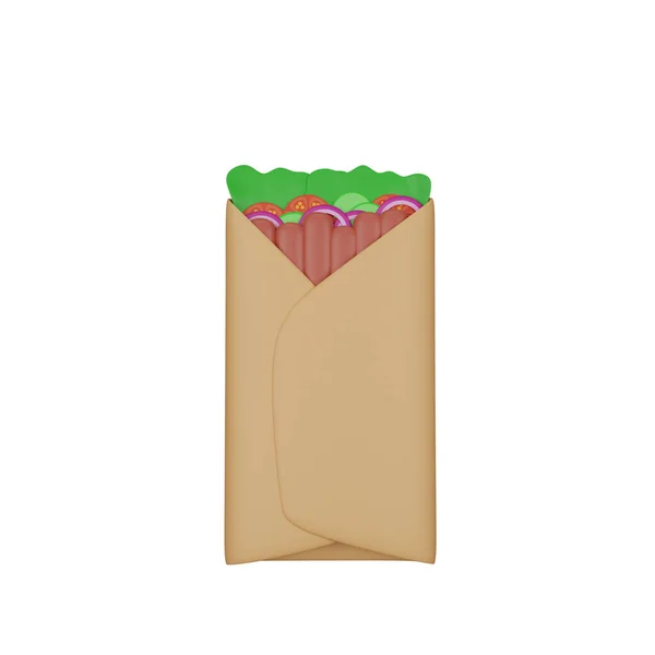 Rendering Kebab Fast Food Icon — Stock Photo, Image