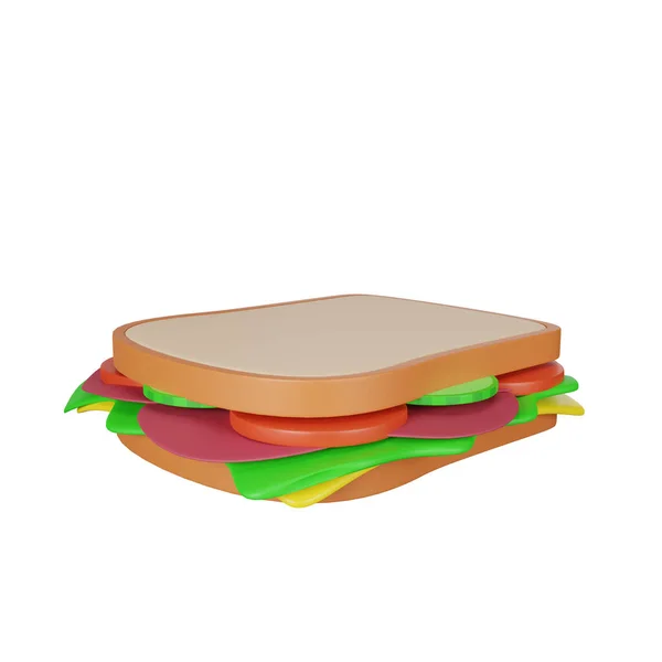 Sandviç Fast Food Ikonunun Sunumu — Stok fotoğraf