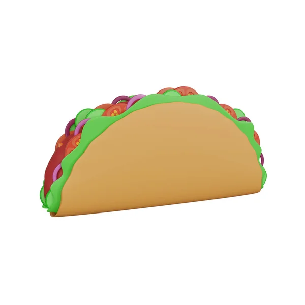 Renderowanie Ikony Taco Fast Food — Zdjęcie stockowe