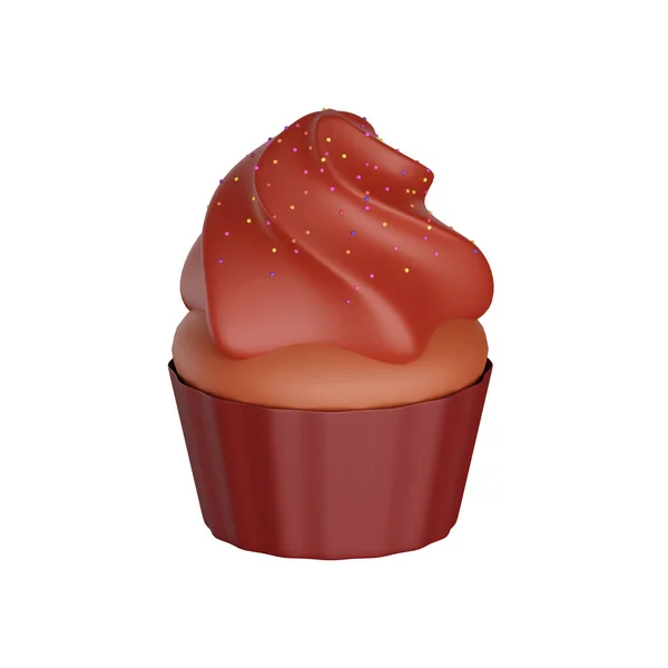 Renderização Cupcake Ícone Fast Food — Fotografia de Stock