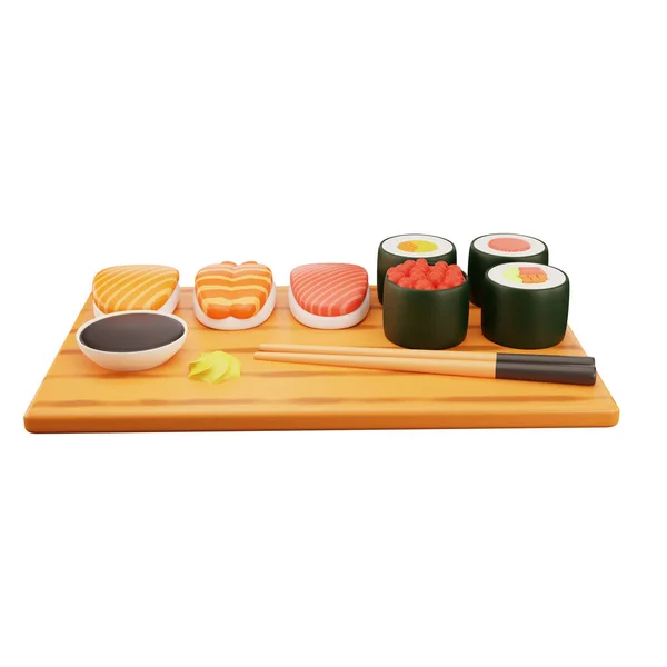 Rendering Sushi Snabbmatsikon — Stockfoto