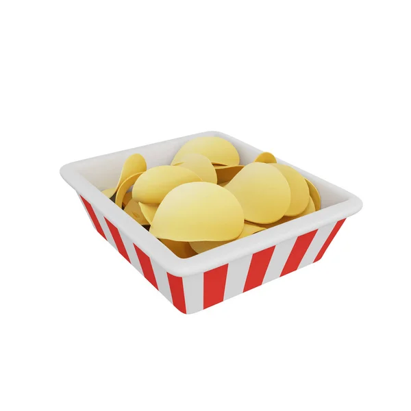 Візуалізація Картопляних Чіпсів Значок Швидкого Харчування — стокове фото
