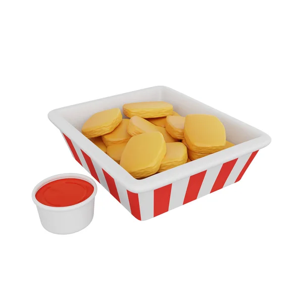 Rendering Nuggets Fast Food Icon — Stock Photo, Image