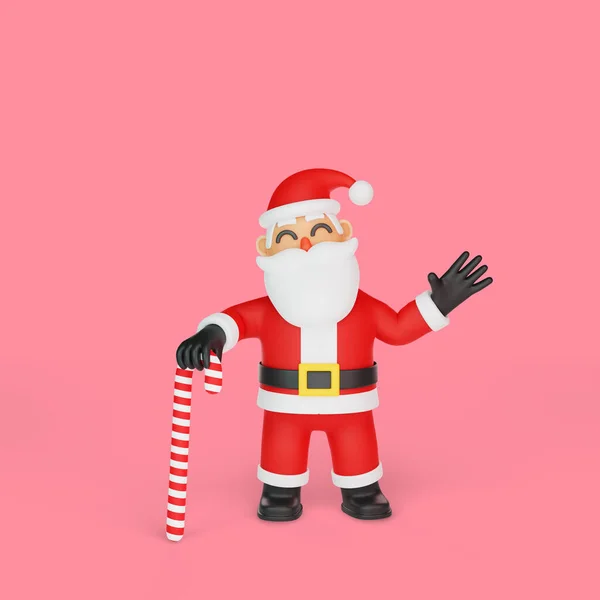 Darstellung Von Weihnachtsmann Mit Zuckerrohr — Stockfoto
