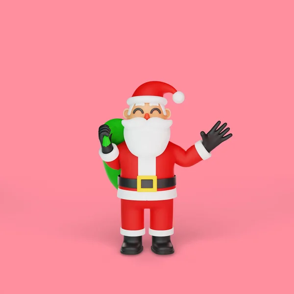 Darstellung Des Weihnachtsmannes Mit Einem Sack Voller Geschenke — Stockfoto