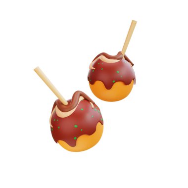 3d illustration of asian food takoyaki, japanese food