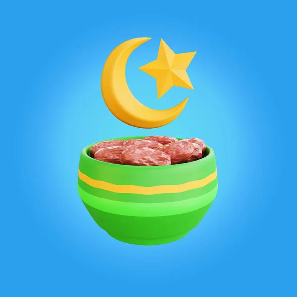 Rendering Dattelpalme Ramadan Symbol — Stockfoto