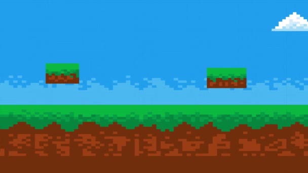Pixel Art Game Landschaft Hintergrundanimation Animation Bit Geeignet Für Spiele — Stockvideo