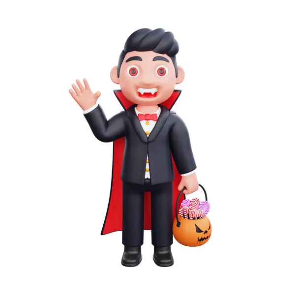 Niedlichen Charakter Halloween Vampir Beängstigend Design Illustration — Stockfoto