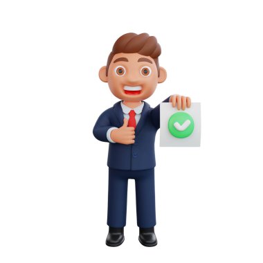 3D Illustration iş adamı karakter yöneticisi farklı pozlar ve iş faaliyetleri