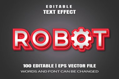 Düzenlenebilir metin efektleri Robot, kelimeler ve yazı tipi değiştirilebilir