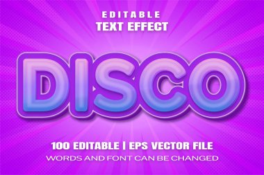 Düzenlenebilir metin efektleri Disko, kelimeler ve yazı tipi değiştirilebilir