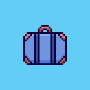 Piksel Sanat Tasarımı ile bavulun vektör illüstrasyonu, oyun varlıkları için mükemmel temalı tasarımlar