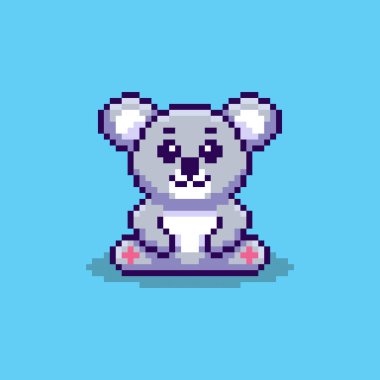 Pixel Art Design ile Koala 'nın Vektör İllüstrasyonuName
