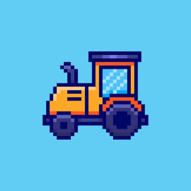 Pixel Sanat Tasarımı ile Traktörün Vektör İllüstrasyonuName
