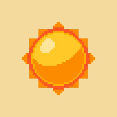 Piksel Sanat Tasarımı ile Güneşin Vektör İllüstrasyonuName