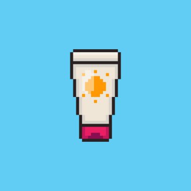 Piksel Sanat Tasarımı ile Güneş Ekran Tüpünün Vektör İllüstrasyonu, oyun varlıkları temalı tasarımlar için mükemmel