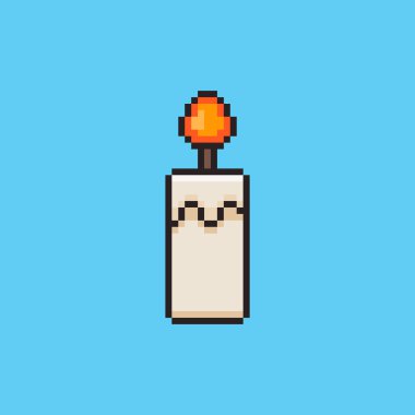 Pixel Art Design ile Candle 'ın Vektör İllüstrasyonu, oyun varlıkları için mükemmel temalı tasarımlar