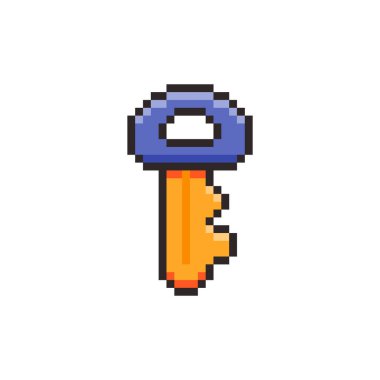 Pixel Sanat Tasarımı ile anahtarın vektör illüstrasyonu, oyun varlıkları için mükemmel temalı tasarımlar