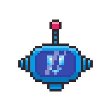 Robot Yüzün Piksel Sanat Tasarımı ile Vektör İllüstrasyonuName