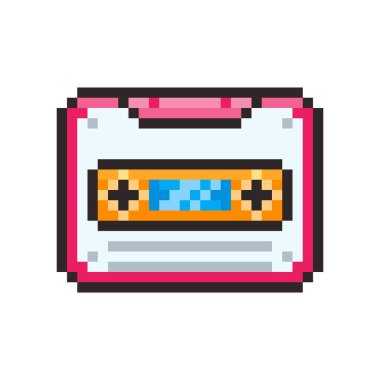 Pixel Art Design ile Kaset Kasetinin Vektör İllüstrasyonuName
