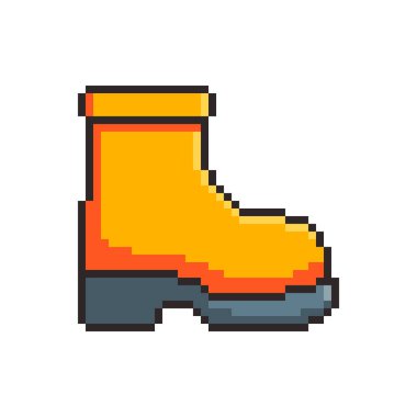 Piksel Sanat Tasarımı ile Güvenlik Çizmesinin Vektör İllüstrasyonuName