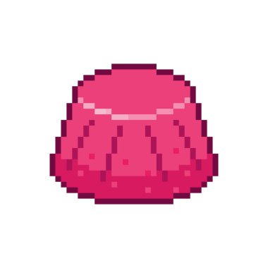 Pixel Art Design ile Çilek Jölesinin Vektör İllüstrasyonu, oyun varlıkları temalı tasarımlar için mükemmel