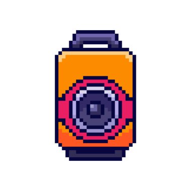 Pixel Sanat Tasarımı ile hoparlörün vektör illüstrasyonu, oyun varlıkları için mükemmel temalı tasarımlar
