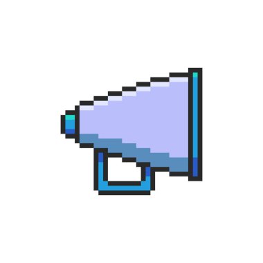 Pixel Art Design ile Yönetmen Megaphone 'un Vektör İllüstrasyonu, oyun varlıkları için mükemmel temalı tasarımlar