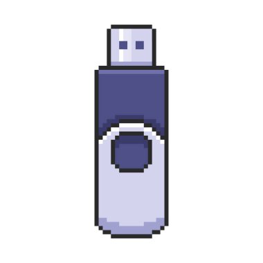 Piksel Sanat Tasarımı ile Flash Sürücünün Vektör İllüstrasyonu, oyun varlıkları temalı tasarımlar için mükemmel