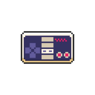 Piksel Sanat Tasarımı ile Oyun Konsolunun Vektör İllüstrasyonuName