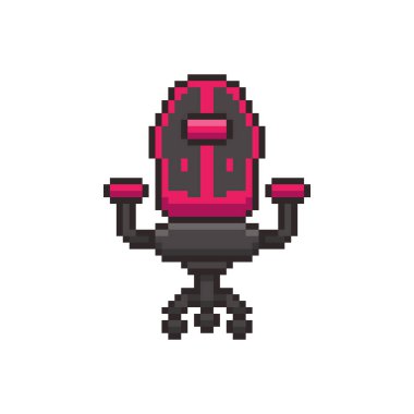 Pixel Sanat Tasarımı ile Oyun Sandalyesi Vektör İllüstrasyonu, oyun varlıkları için mükemmel temalı tasarımlar