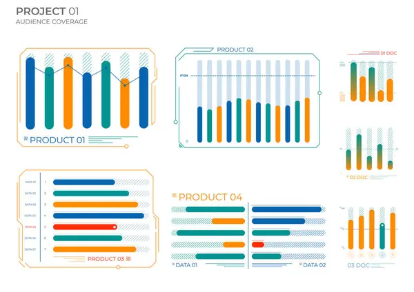 Elemente Afaceri Grafice Culori Ilustrație Vectorială — Vector de stoc