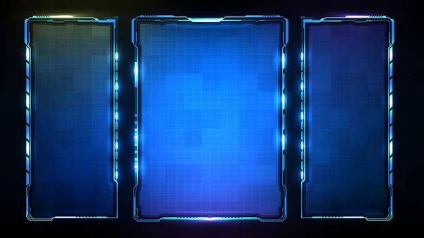Fondo Futurista Abstracto Azul Brillante Tecnología Sci Frame Hud — Vector de stock