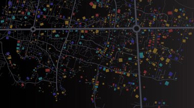 Renk inşa binası ile rota konumlandırma haritasının soyut arkaplanı