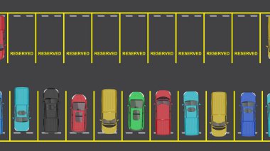 Park yerinde park yeri ayırtılmış bir araba dairesi.