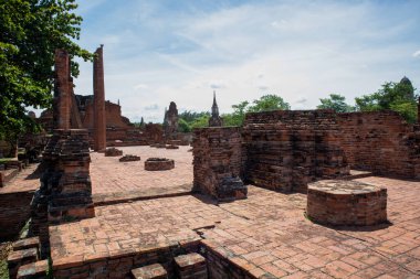 Wat Mahathat Antik Ayutthaya Tarihi Parkı 'ndaki tarihi parkta, Phra Nakhon Si Ayutthaya, Tayland